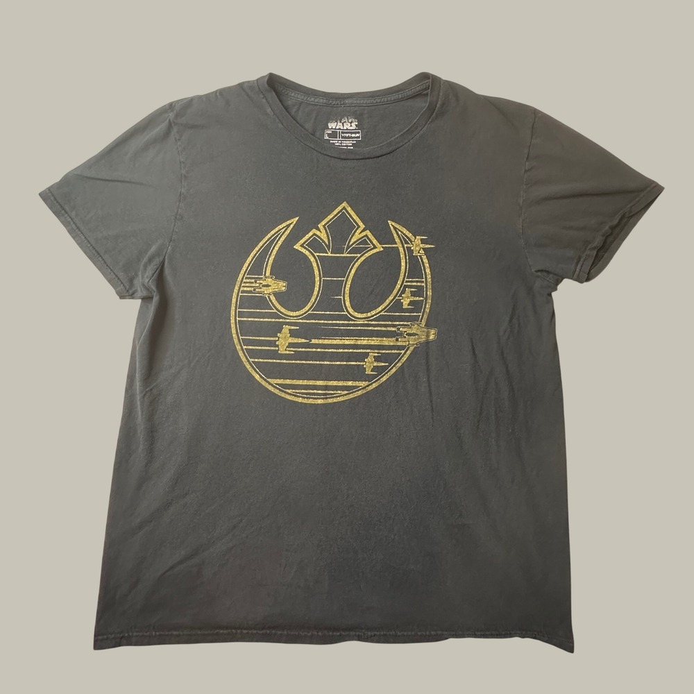 Fifth Sun T-Shirt Mens L Star Wars Rebel Alliance X-Wing Black Graphic EXCELLENT